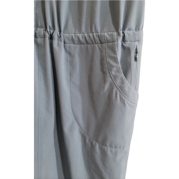 Prana Norma Dress Stretch Blend V-neck SPF Pockets Medium Smoky Blue Athleisure - Picture 5 of 8